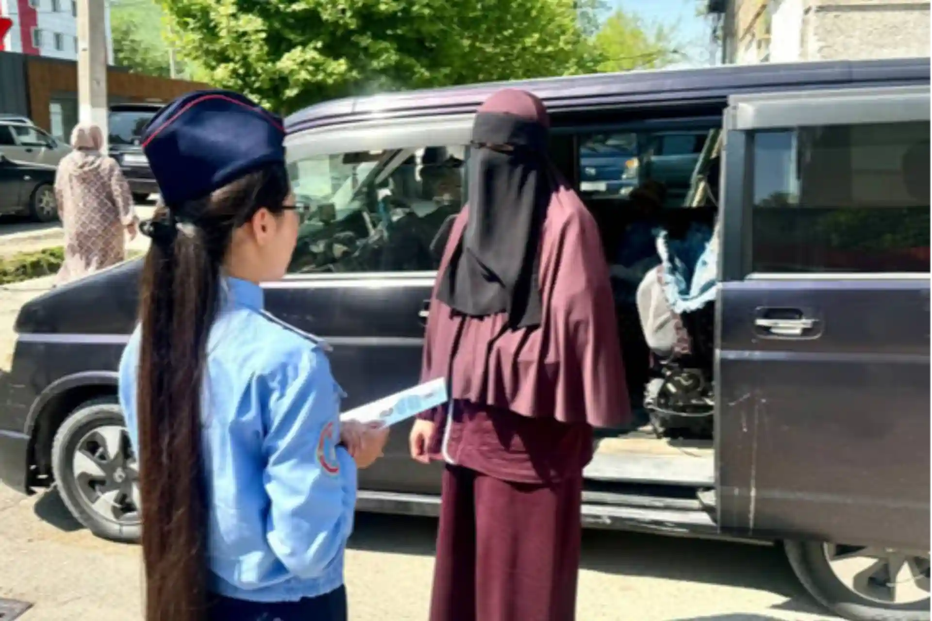 Hundreds of women forced to remove their veils in Kyrgyzstan