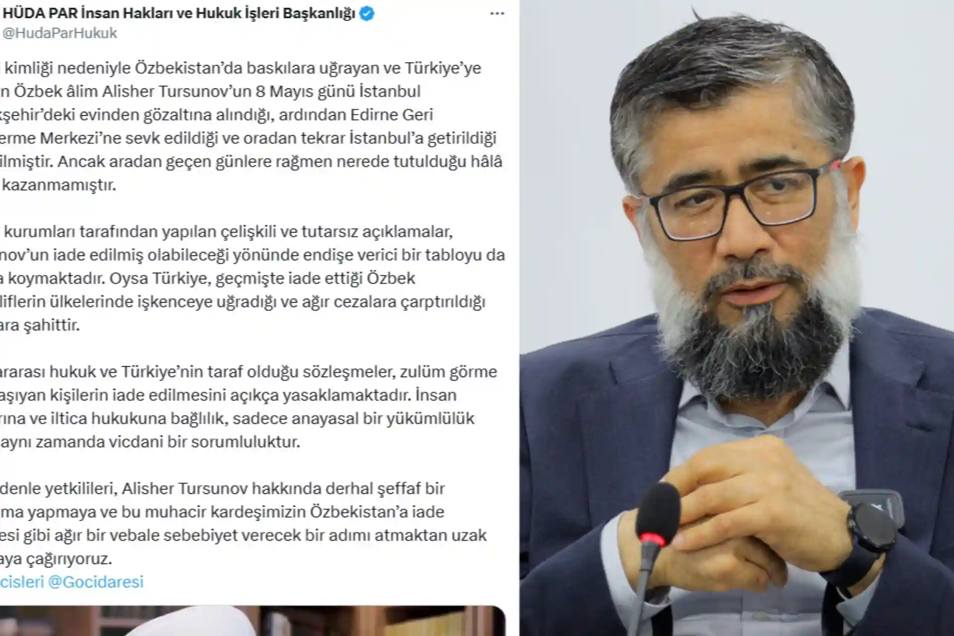 HuDaPar partiyasi Turkiya hukumatini Mubashshir Ahmad masalasida shaffof bayonot berishga chaqirdi